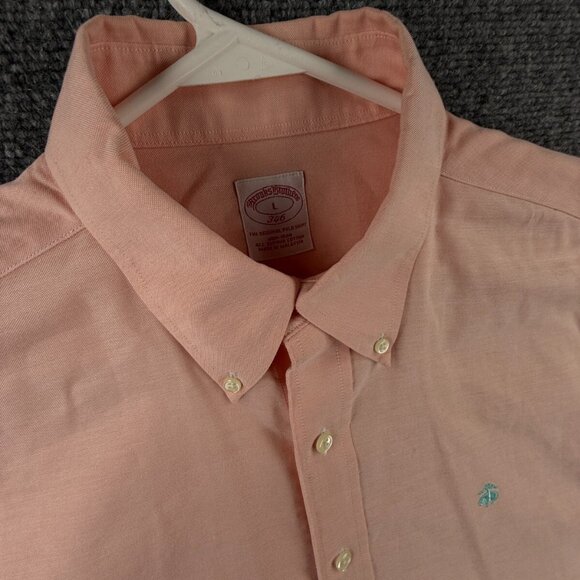 Brooks Brothers Button Up Shirt Cotton Long Sleeve Large Pink Oxford Non Iron - Picture 7 of 16